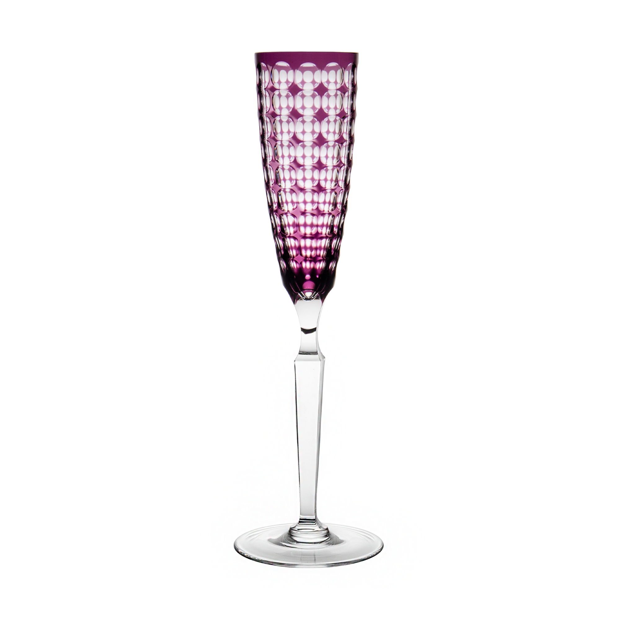 Val Saint Lambert Kaleido Purple Champagne Flute