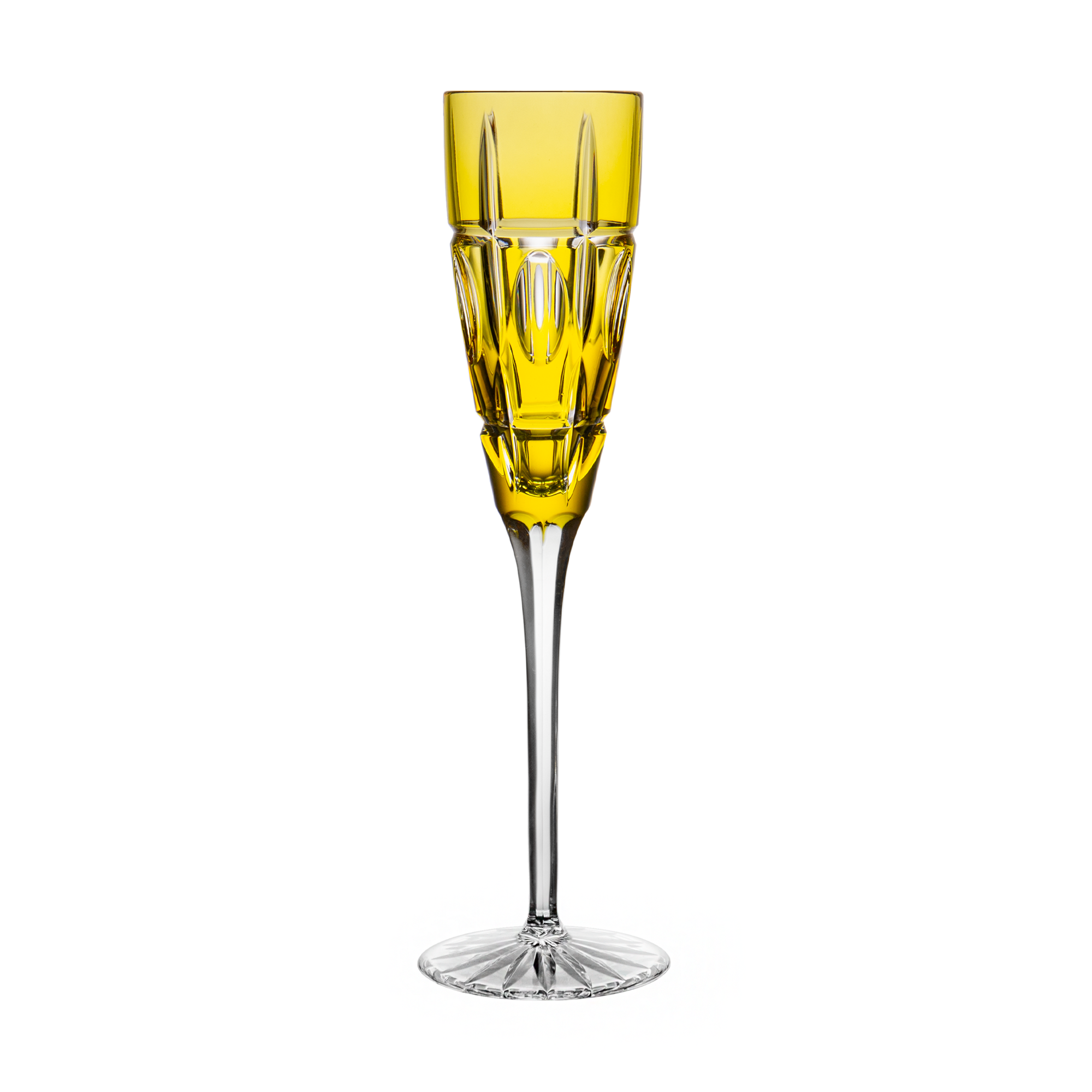 Birks Crystal Square Golden Champagne Flute