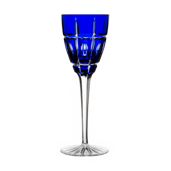 Birks Crystal Square Blue Large Wine Glass - Ajka Crystal