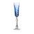 Birks Crystal Silver Ribbon Light Blue Champagne Flute