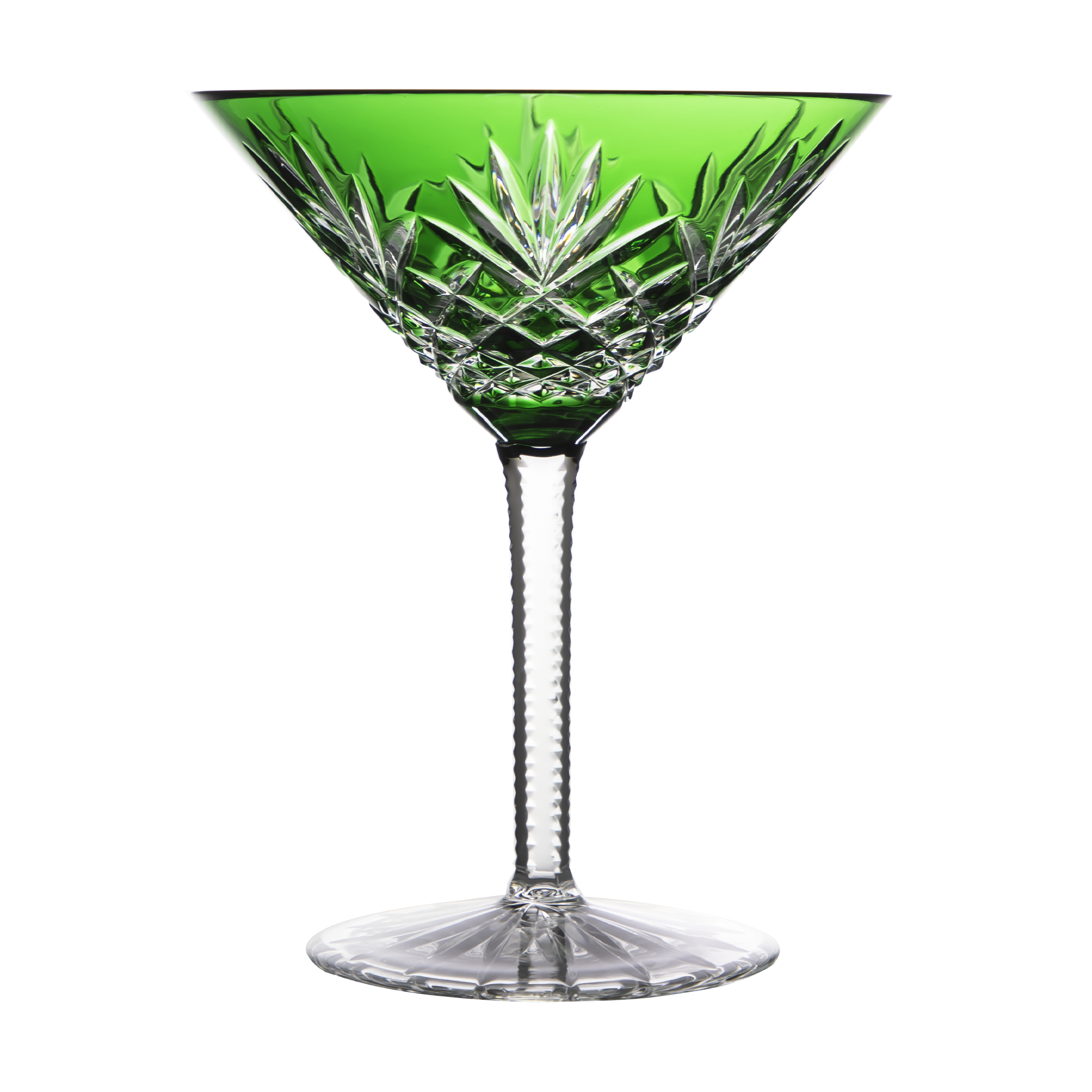 AJKA Crystal outlet Emerald Martini Glass With Triangle Design