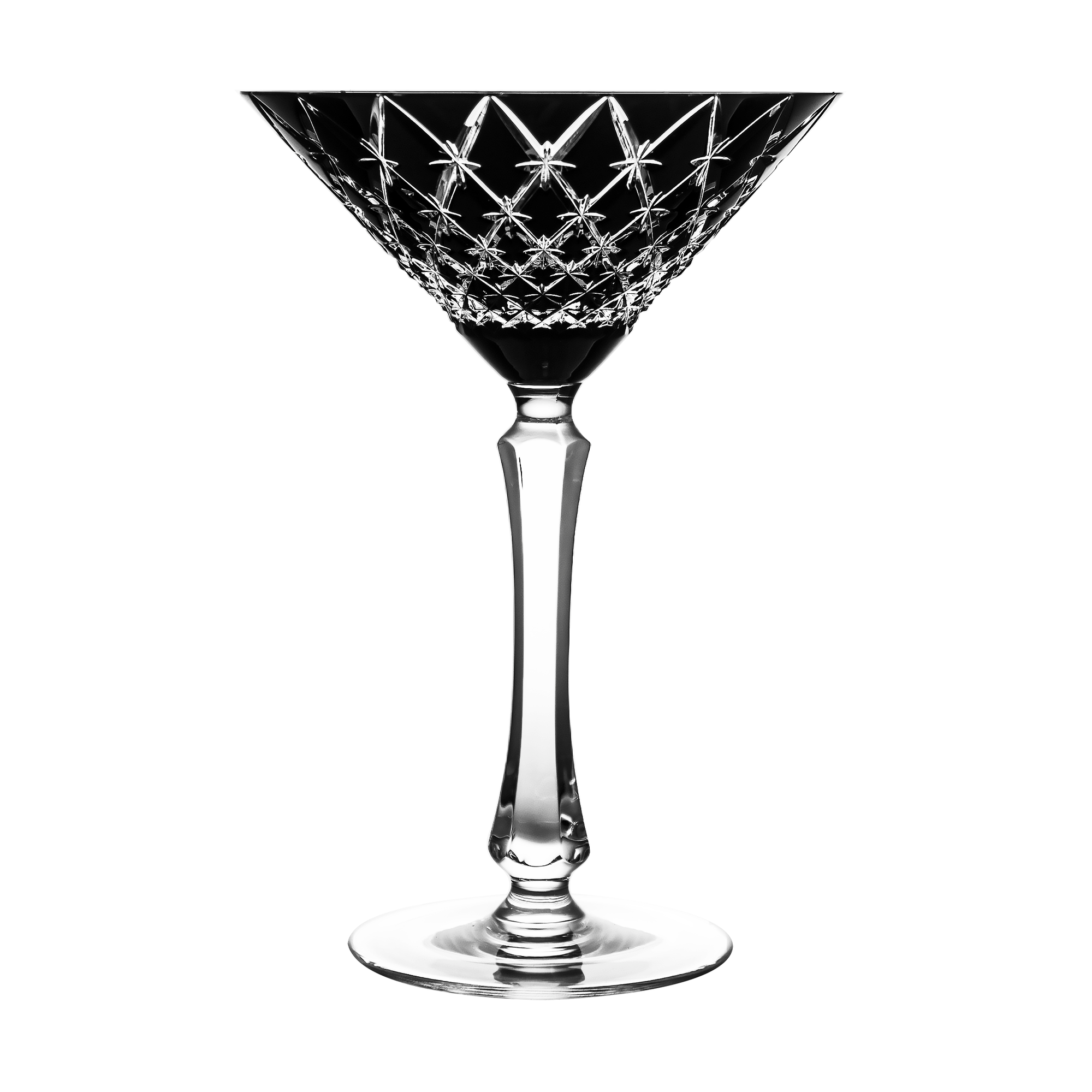 Stars Black Martini Glass