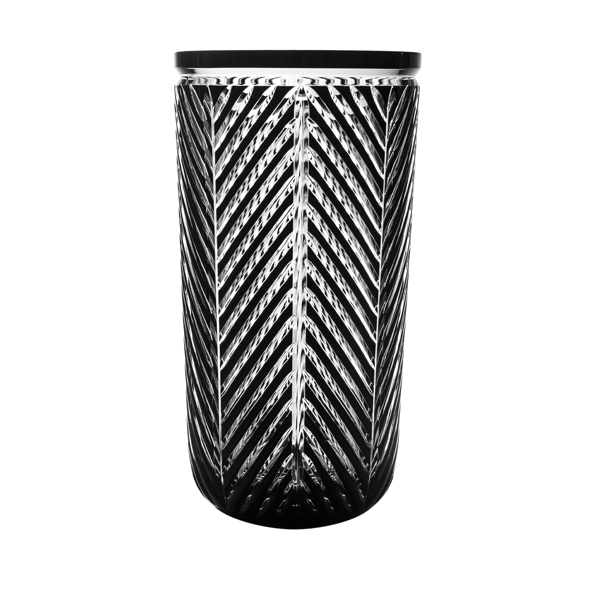 Christian Dior Chevron Black Vase 12.2 in - Ajka Crystal