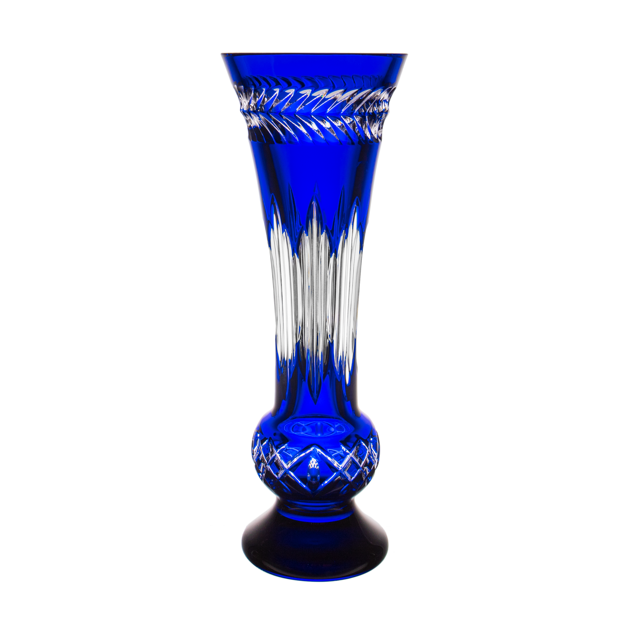 Waterford Fleurology Amy Blue Vase 13.8 in - Ajka Crystal