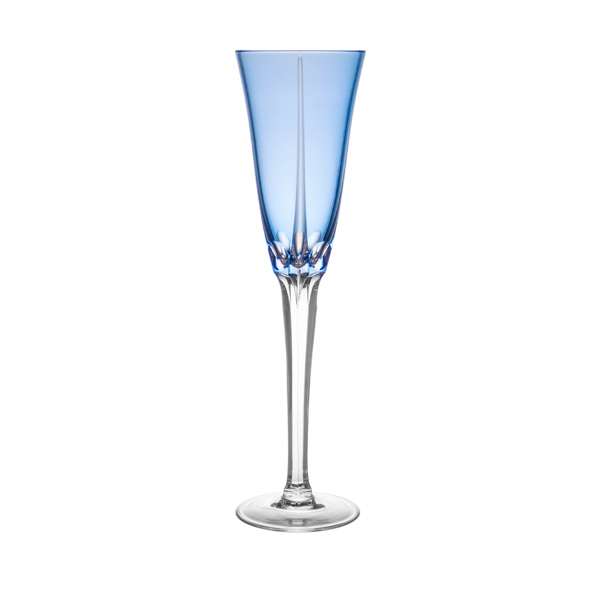 Birks Crystal California Light Blue Champagne Flute