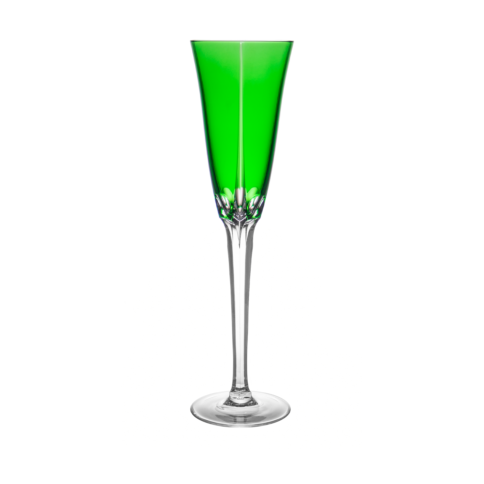 Birks Crystal California Green Champagne Flute