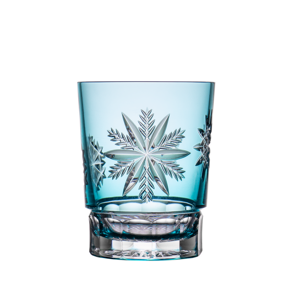 Waterford Snow Crystals Turquoise Old Fashioned Ajka Crystal