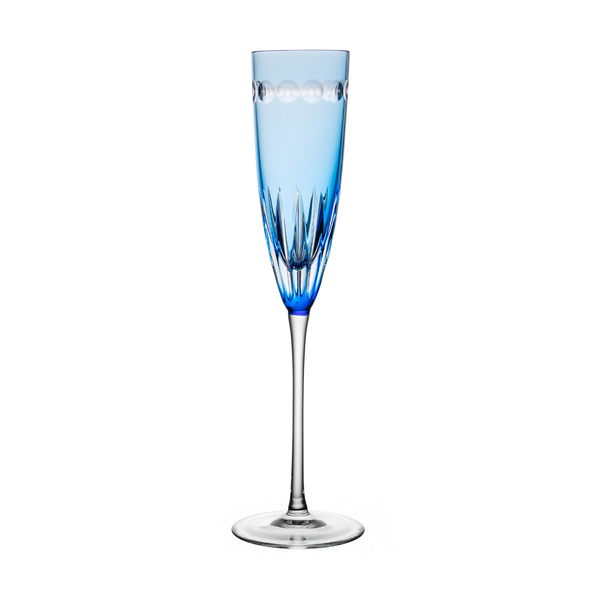 Val Saint Lambert Kaleido Light Blue Champagne Flute - Ajka Crystal