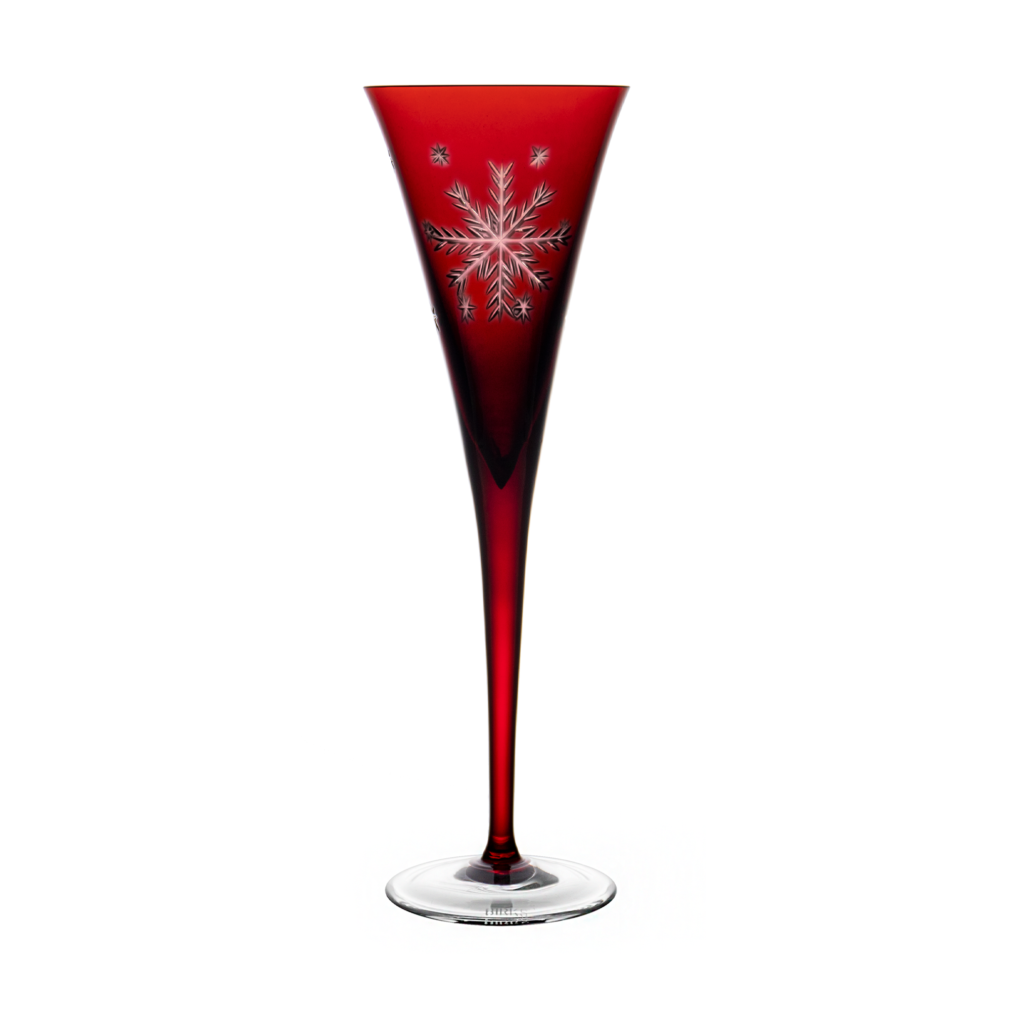 Birks Crystal Fidelity Ruby Red Champagne Flute