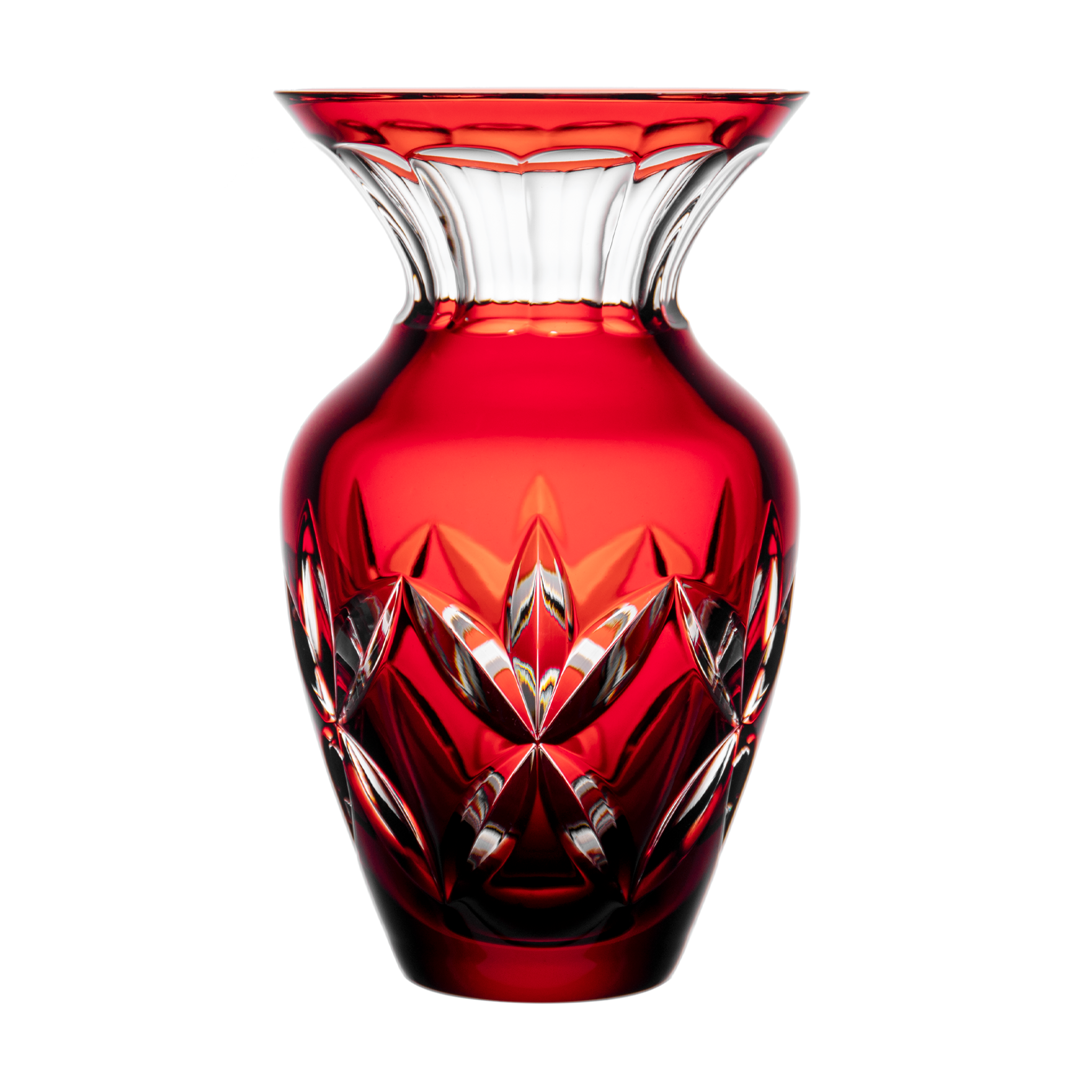 花瓶　CHESNAY RUBIS Fabergé Petite Ruby Red Vase 7.9 in - Ajka Crystal