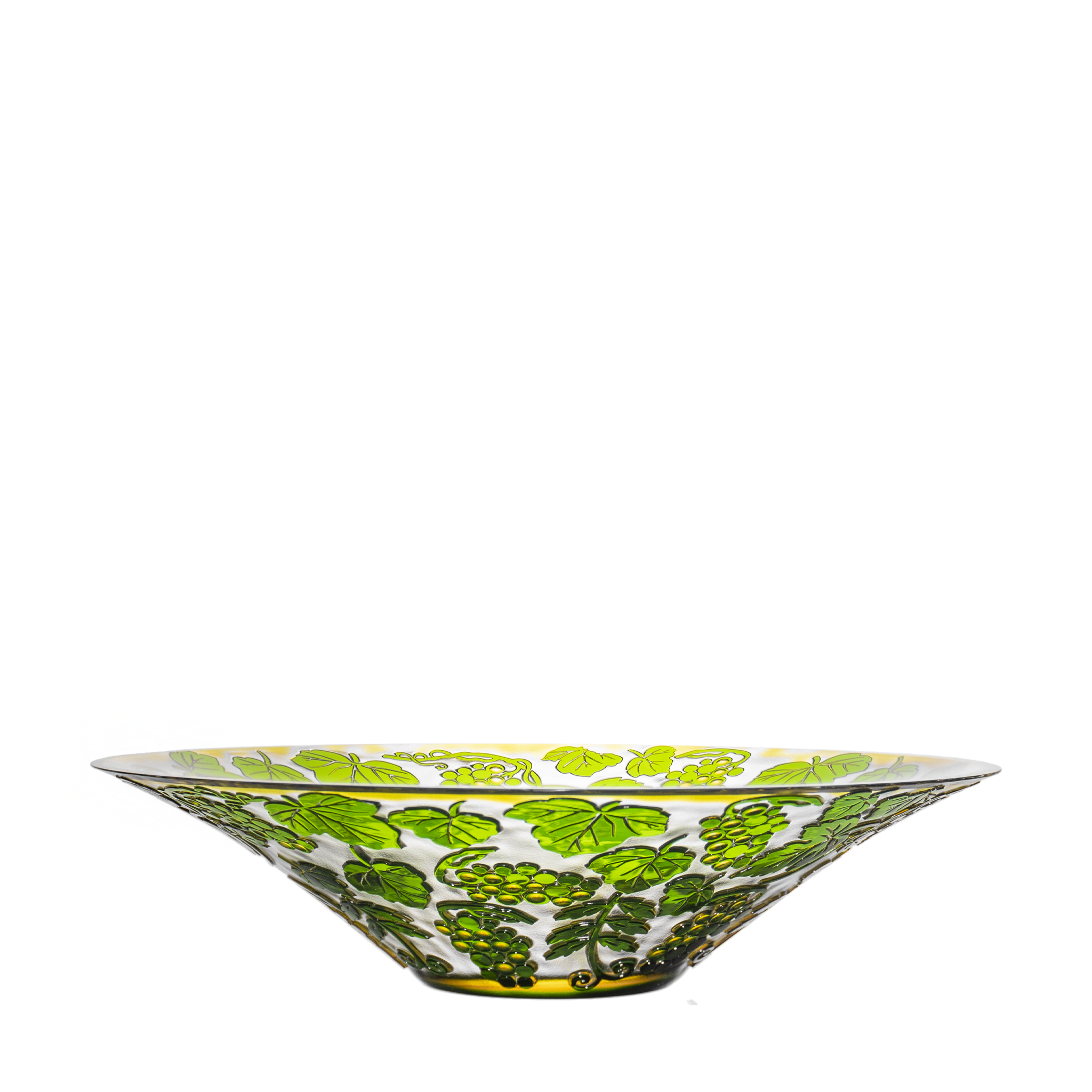 Christian Dior Double Cased Green Bowl 13.8 in - Ajka Crystal