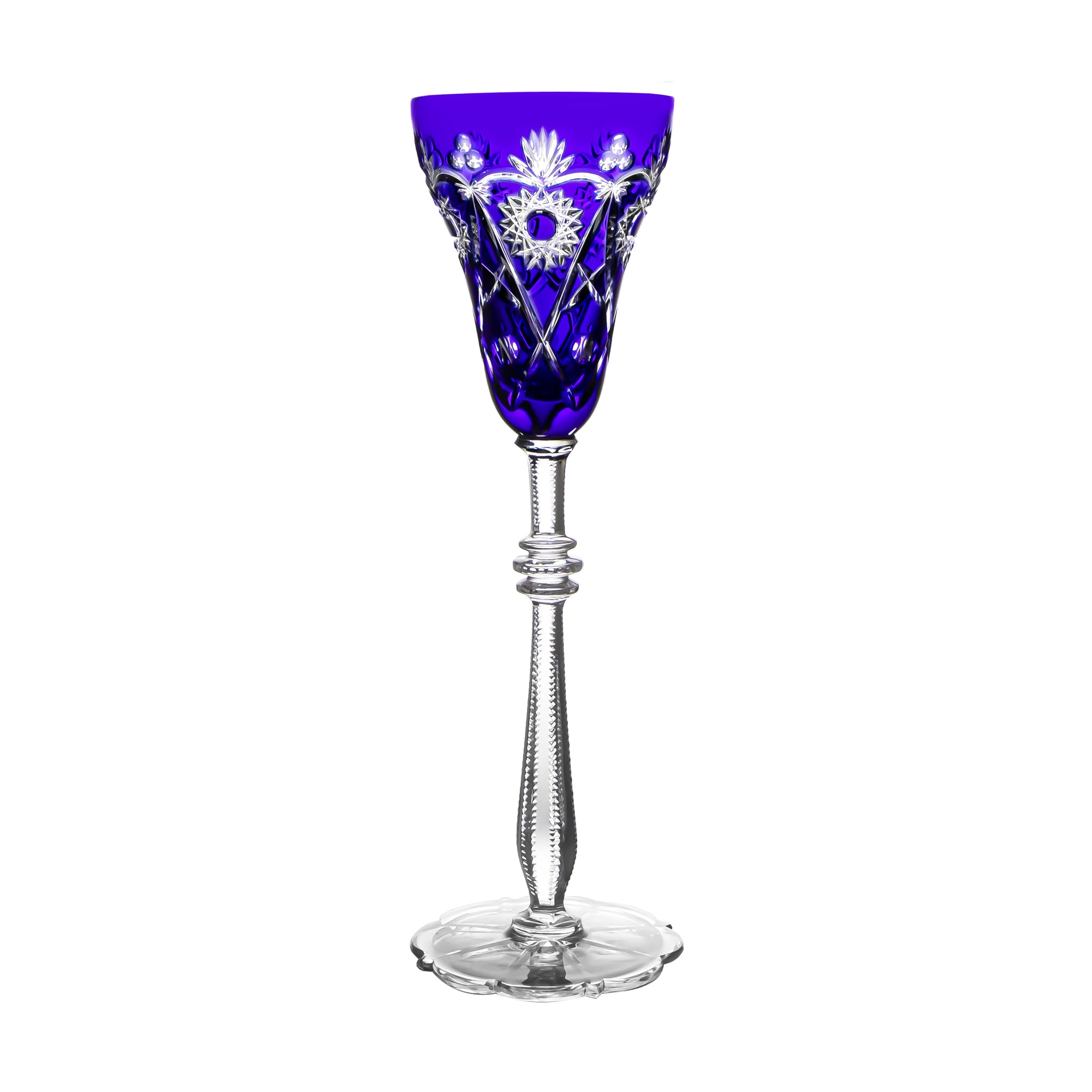 Cristal de Paris Impérial Blue Large Wine Glass 11.4in