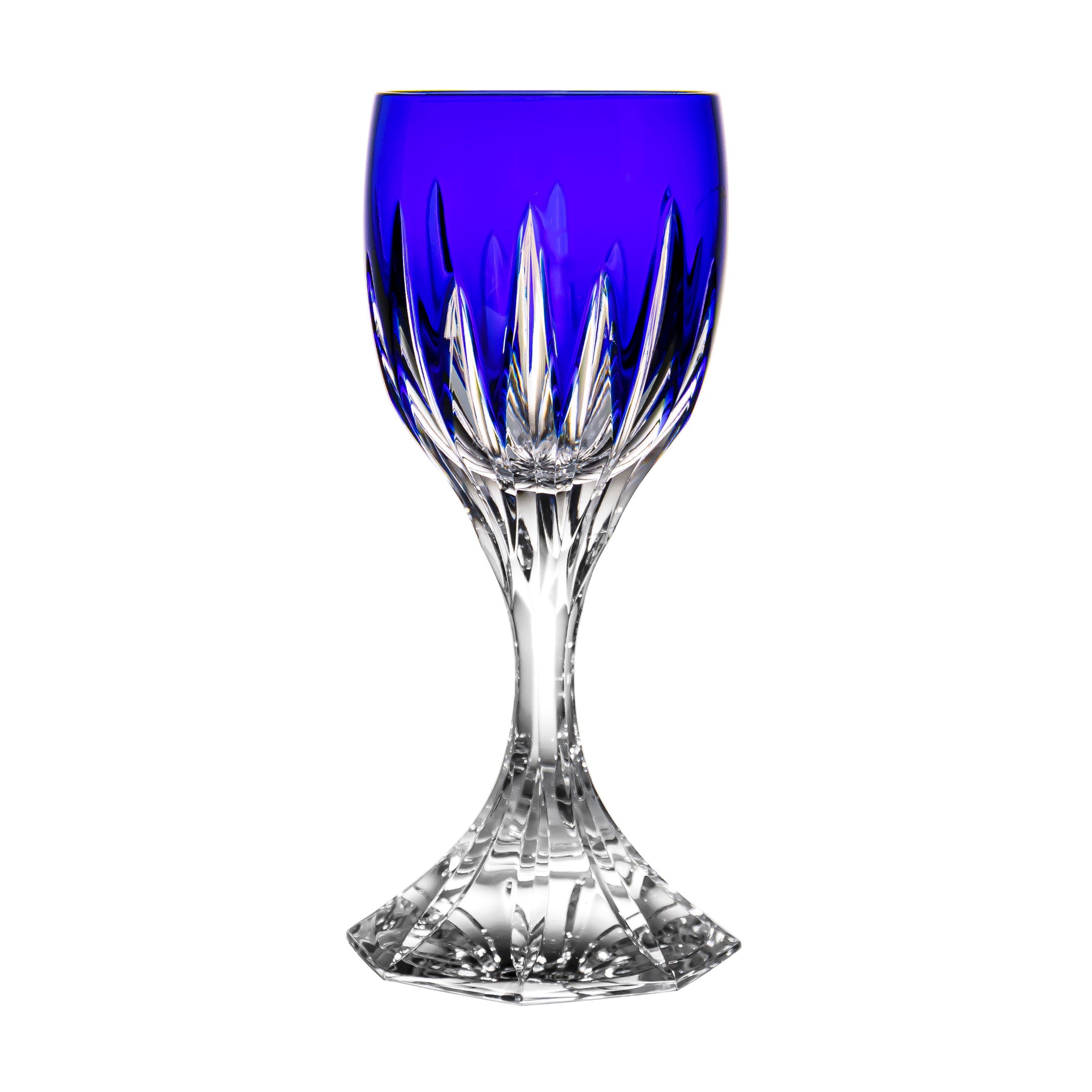 Cristal de Paris Avoriaz Blue Large Wine Glass