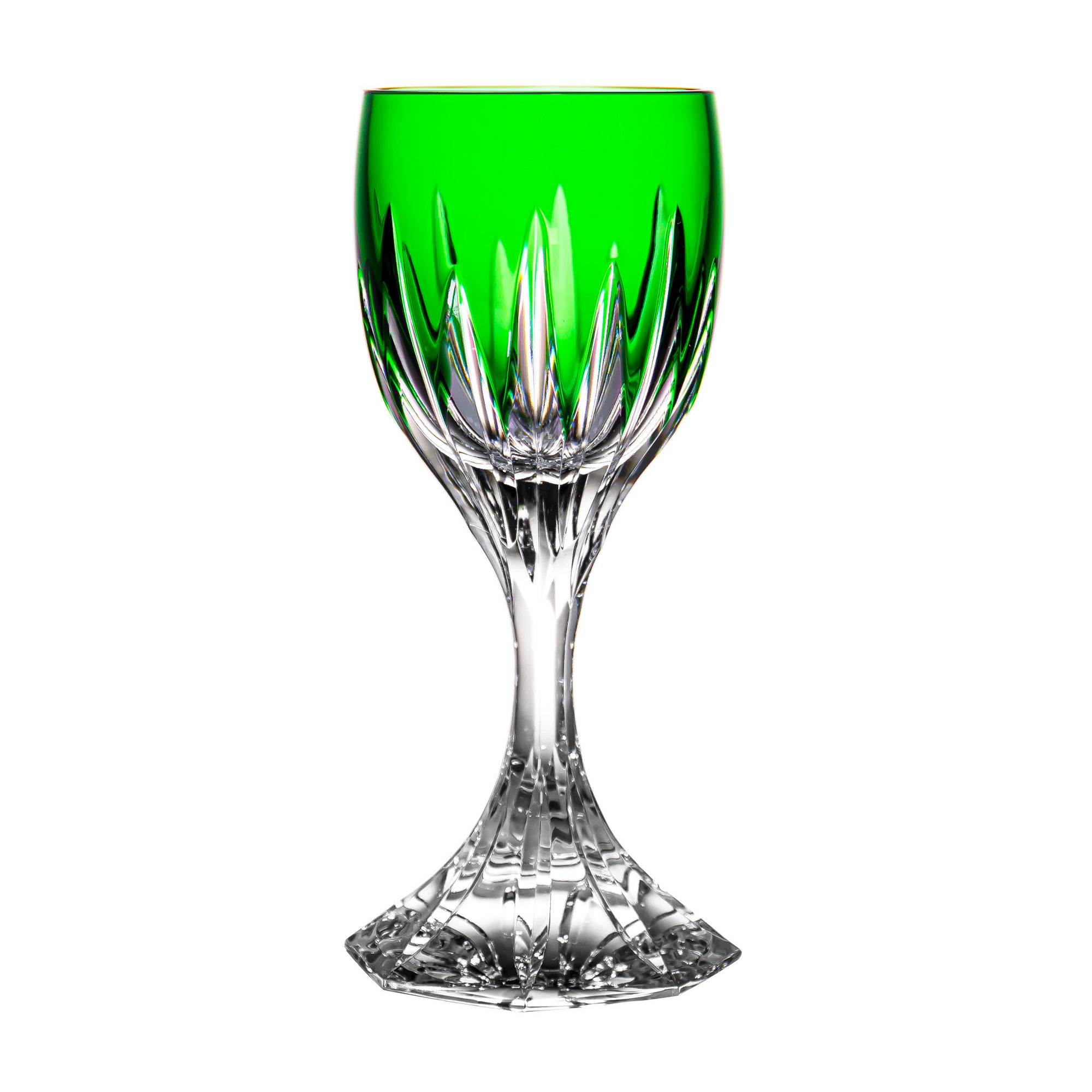 Cristal de Paris Avoriaz Green Large Wine Glass