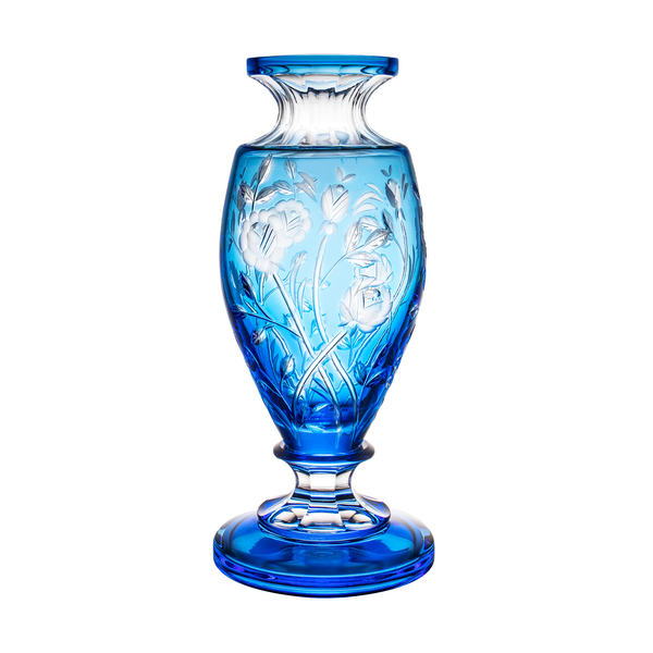 Lincoln Light Blue Vase 14.8 in Ajka Crystal