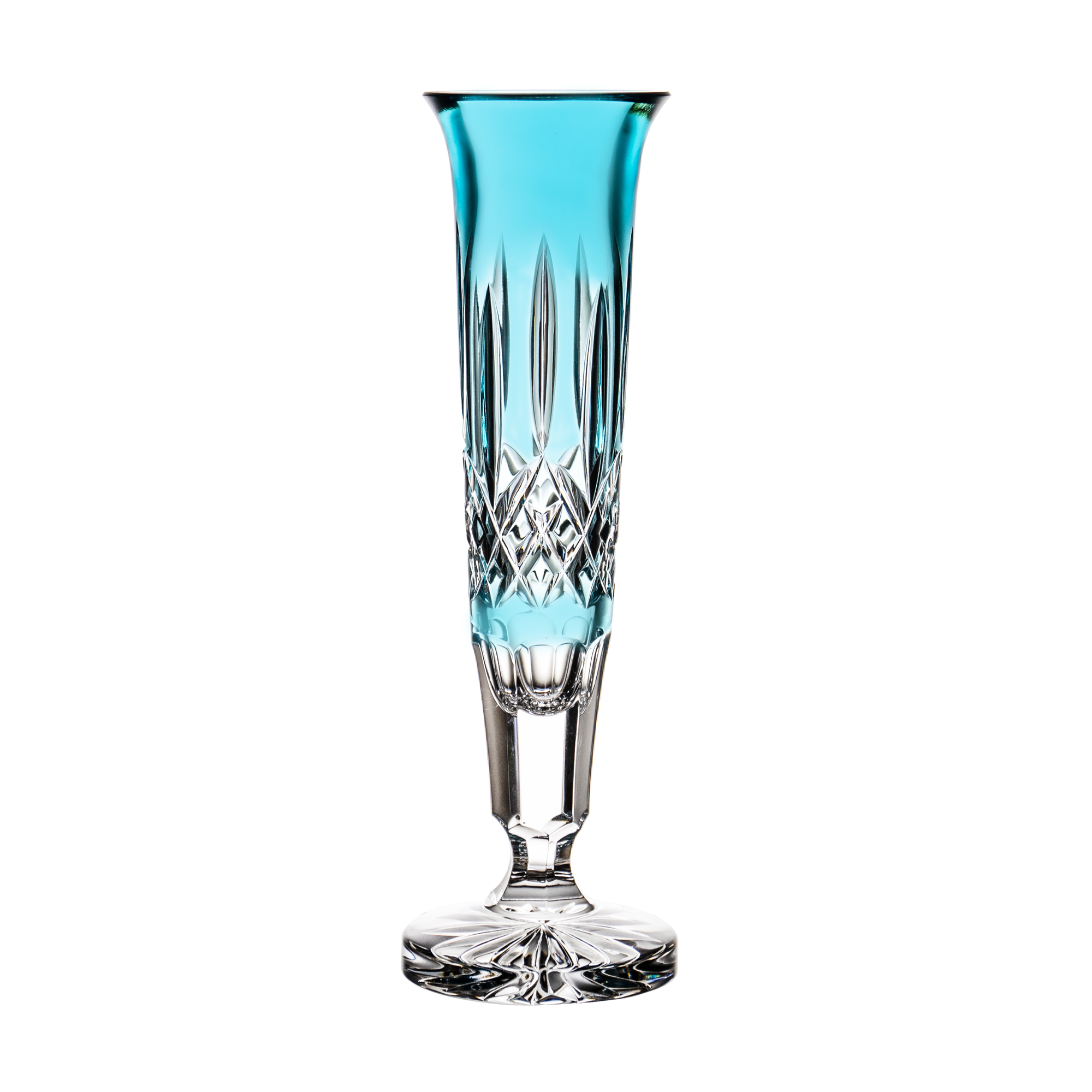 Waterford Lismore Turquoise Vase 8.8 in